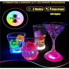 Evimdeyokyok Işıklı Yapışkanlı Bardak Altı Aparatı Ledli 3 Modlu 6 cm Çap 1 Adet