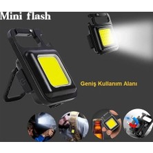 Evimdeyokyok Mini 30 Ledli Mıknatıslı Anahtarlık Flash Kamp Lambası Askılı Kapak Açacaklı Şarjlı Fener