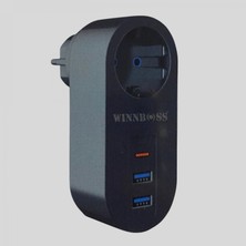 Pileli Store 2 Usb,1 Type-C Girişli 1'li Çocuk Korumalı,ısıya Karşı Dayanıklı 2500WATT Termal Akım Korumalı Priz