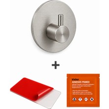 Oval Tekli Modern Banyo Askılık 45 mm | Paslanmaz Çelik | Delmeden Yapışkan Montaj