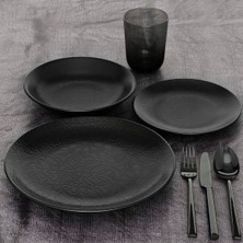 GÜRAL PORSELEN Ent Otel 27 Cm Bone Servis Tabağı Siyah Mat