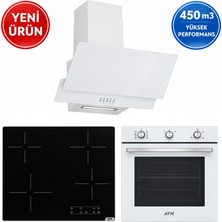 Alveus Afm Serisi Fue-05 Beyaz Dijital Dokunmatik Elektr. Vitroseramik 3'lü Ankastre Set Fırın+Siyah Ocak+Davlumbaz