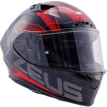 Zeus Kask ZS-826 Pearl Black Bk3 Red - Beden M