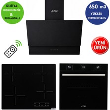 Alveus Afm Serisi Fue-11 Siyah Dijital Dokunmatik Elektr. Vitroseramik 3'lü Ankastre Set Fırın+ Ocak+Davlumbaz