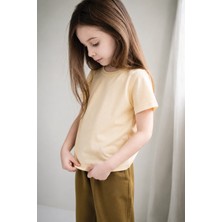 Cigit Etiket Detaylı T-Shirt 2-10 Yaş Sarı