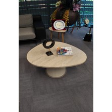Decoramis Torino Orta Sehpa Traverten Krem Atlas - 25MM Mdf
