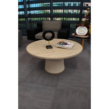 Decoramis Milano Orta Sehpa Traverten Krem Atlas - 25MM Mdf
