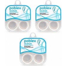Poblex Silikon Kulak Tıkacı 3 Kutu Set – 12 Adet (6 Çift), Yüzme ve Su Koruması İçin