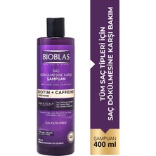 Bioblas Kafein Arjinin Biotin Saç Dökülmesi Karşıtı Şampuan 400 Ml Besleyici, Güçlendirici, Dökülme Karşıtı