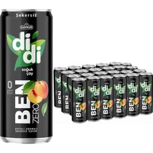 Çaykur Didi Ben Zero Şeftali Aromalı Şekersiz Soğuk Çay 330 ml x 24 Adet