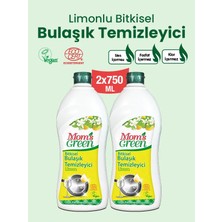 Mom's Green Bitkisel Elde Yıkama Bulaşık Deterjanı Limon Kokulu (750 ml x 2 Adet)