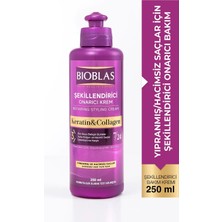 Bioblas Şekillendirici Saç Bakım Kremi 250 ml - Keratin ve Kolajen - Belirgin Bukleler Dalgalı ve Kıvırcık Saçlar  - Yıpranmış ve Hacimsiz Saçlar İçin Gün Boyu Belirgin Bukleler