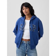 Gap Kadın Kobalt Mavisi Gap Logo Fleece Fermuarlı Sweatshirt