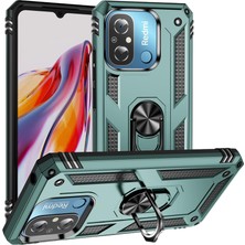 Poyraz Market Xiaomi Redmi 12C Kılıf Sofya Yüzüklü Silikon Kapak - Yeşil