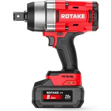 Rotake T6 1" Akülü Darbeli Somun Sıkma ve Sökme Makinesi 20V 8.0AH 2500 Nm
