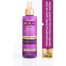 Bioblas Keratin Kolajen Sıvı Saç Kremi 200 Ml - Onarıcı, Dolgunlaştırıcı, Kolay Tarama