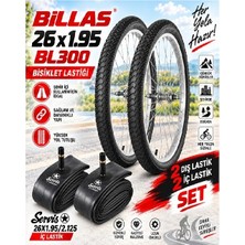 Billas 26X1.95 Dış Lastik BL300 Bisiklet Lastiği + Iç Lastik Servis Marka(2 Şer Adet Takım)