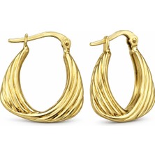 Topaloğlu 8 Ayar Altın Sarmal Üçgen Model Küpe 1.45 gr
