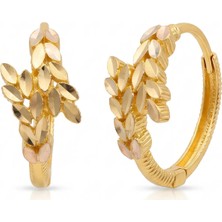 Topaloğlu 8 Ayar Altın Başak Model Halka Ajda Küpe
