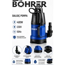Böhrer BA011508 400W Şamandıralı Dalgıç Su Pompası Temiz ve Kirli Su Drenaj Pompası 230V 50Hz
