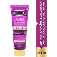 Bioblas Keratin & Kolajen Onarıcı Dolgunlaştırıcı Saç Bakım Kremi 250 Ml İnce ve Yıpranmış Saçlar