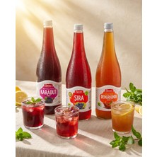 Şiraz Doğal Karadut Şerbeti 1 Litre & Doğal Üzüm Şırası 1 Litre & Doğal Demirhindi Şerbeti 1 Litre 3'lü Set