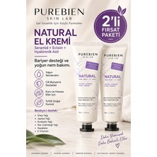 Purebien Skin Lab Natural El Kremi 2'li Avantaj Paketi 2 x 50 ml Seramid, Ectoin ve Hyalüronik Asit Içeren Yoğun Nem Bakımı