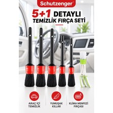 SCHUTZENGER 5+1 Araç Içi Detaylı Temizlik Fırça Seti Klima Menfezi ve Oto Detay Fırçaları