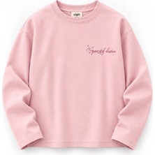 Cigit Sloganlı Uzun Kol T-Shirt 2-10 Yaş Pudra Pembe