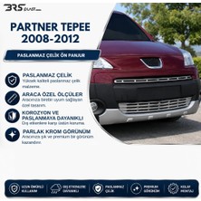 Brsplast Peugeot Partner Tepee Uyumlu 2008-2011 Krom Ön Panjur 2 Parça Paslanmaz Çelik