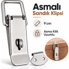 Nzb Metal Sandık Klipsi Asma Kilit Uyumlu Büyük 9 cm Kilit Gergi Mandalı Sandık Kutu Kilitleme Aparatı