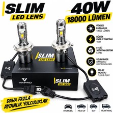 Teknoparts Vr Pro Slım H4 Mercekli LED 40W 18000 Lümen
