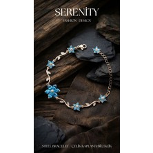 Serenity Zirkon Taşlı Çiçek Figür Çelik Kaplama BILEKLIK01