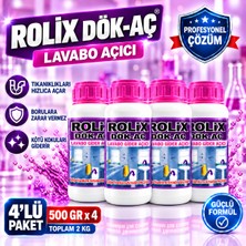 Rolix 4'lü Dök Aç Lavabo Gider Açıcı 500 gr