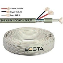 Pileli Store 100 Metre 2+1 0,22 Cctv Kamera Kablosu KD-1381