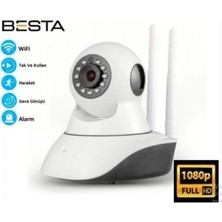 Pileli Store 1080P 2mp 360 Derece Full Hd Kablosuz Ip Gece Görüşlü Wifi Güvenlik Kamerası
