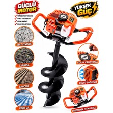 Dragro German Toprak Burgu Makinası 150 mm Delme Ucu H1721 Kırmızı 9.9 Motor Gücü Drg-Kırmızı-Toprakburgu-9-9hp
