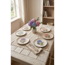 Papart Ortanca 6’lı Handmade Pasta Tabağı Seramik – Sunum & Tatlı Servis Tabak Seti Kahvaltı Tabağı