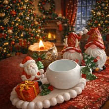 Lamira Hobi Yılbaşı Hediyelik Noel Babalı Kahve Fincanı ve Altlığı