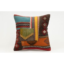 Kilim Wholesale El Yapımı Kilimden Yapılmış Vintage Kırlent Kılıfı, Yün, 40X40 cm