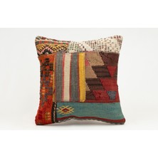 Kilim Wholesale El Yapımı Kilimden Yapılmış Vintage Kırlent Kılıfı, Yün, 40X40 cm
