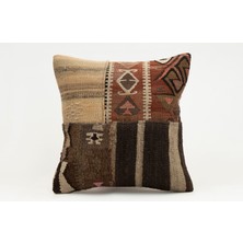 Kilim Wholesale El Yapımı Kilimden Yapılmış Vintage Kırlent Kılıfı, Yün, 40X40 cm