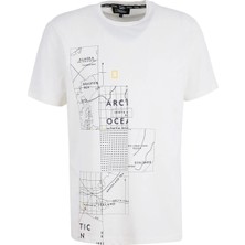 National Geographic Ekru Erkek Relaxed Baskılı T-Shirt N6WM-TST4093