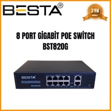 Pileli Store 8 Port Gigabit Poe Switch 10/100/1000 Mbps BST820G