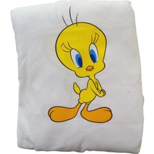 Viteksa Servis Kılıfı Likralı Tweety Beyaz Set Çantalı