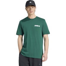 Adidas KC7125 M Nov Card T Yeşil Bisiklet Yaka Baskılı Erkek T-Shirt