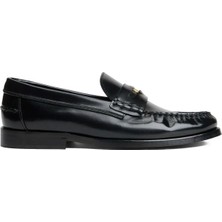 Tommy Hilfiger Siyah Kadın Loafer Hılfıger Penny Abrasıvato