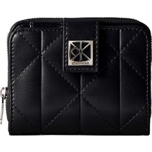 Calvin Klein Siyah Kadın Cüzdan Quılted Flap Zıp Around