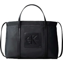 Calvin Klein Siyah Kadın Tote Çanta Nylon Small Tote Crossbody