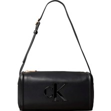 Calvin Klein Siyah Kadın Omuz Çantası Bold Ck Slouchy Shoulder Bag